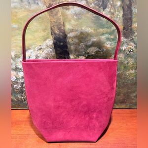 Chic Fuchsia Suede Shoulder Bag